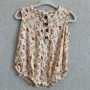 Lou Lou & Co Floral Baby Bubble Romper with Button Details